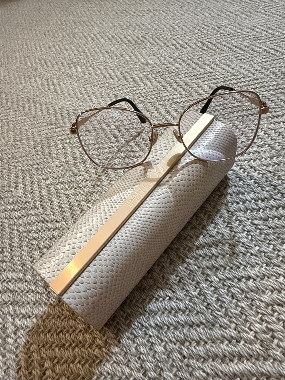 Jimmy Choo Gold Round Wire Frame RX Glasses